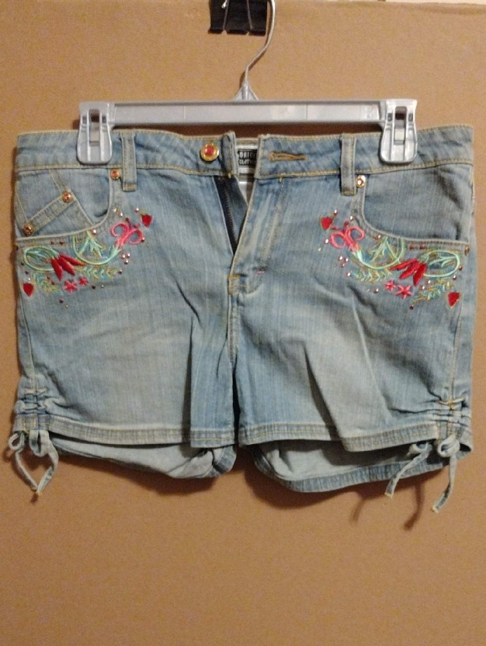 Route 66 Light Blue Embroidered Denim Girl's s Shorts